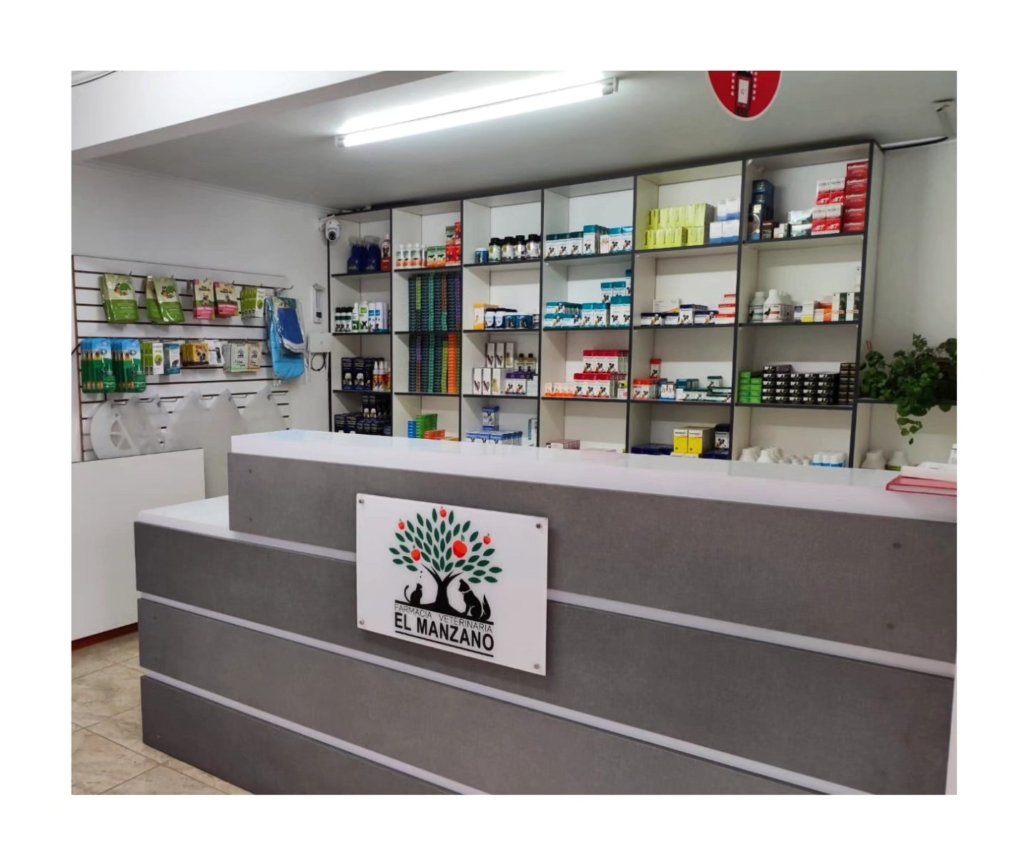 Interior de la farmacia El Manzano en una publicación de su Instagram